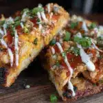 crispy buffalo chicken flatbread - featured image