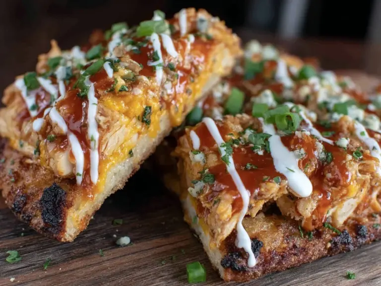 crispy buffalo chicken flatbread - featured image