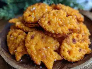 crispy homemade goldfish crackers with cheddar - featured image