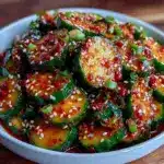 crispy korean-style spicy cucumber salad - featured image