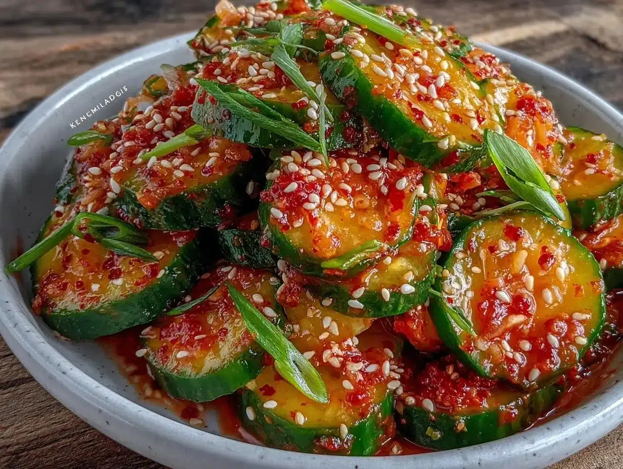 crispy korean-style spicy cucumber salad preparation steps