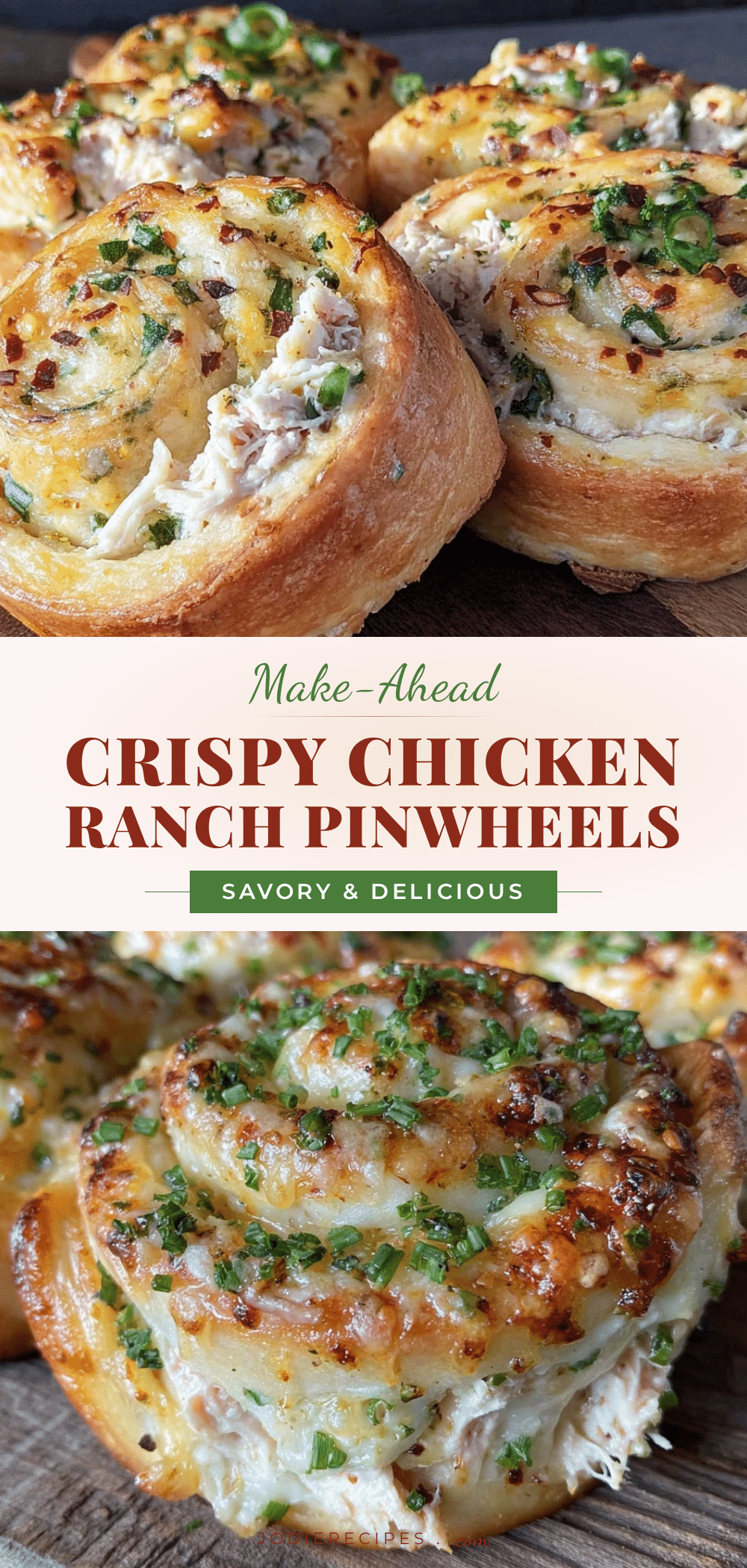 crispy make-ahead chicken ranch pinwheels recipe