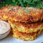 crispy parmesan zucchini fritters - featured image