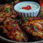crispy sheet pan hot honey wings - featured image