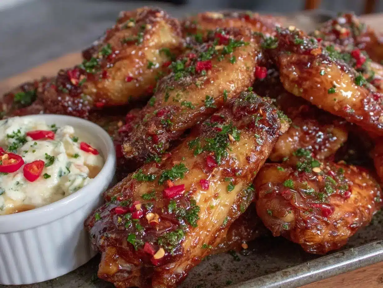 crispy sheet pan hot honey wings preparation steps