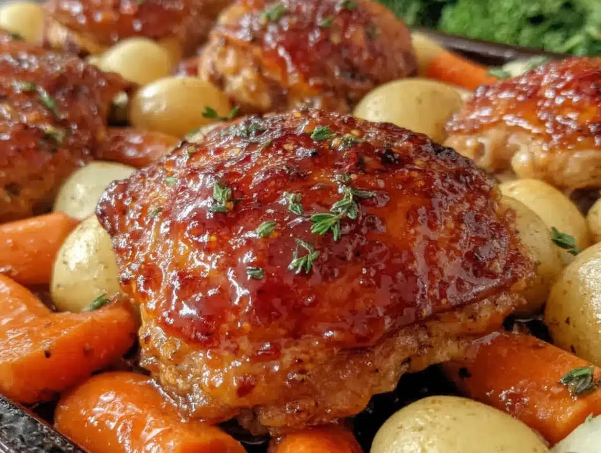 crispy sheet pan maple dijon chicken thighs preparation steps