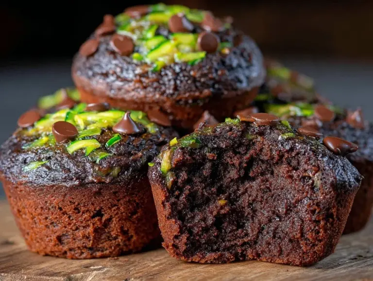 double chocolate zucchini muffins - featured image
