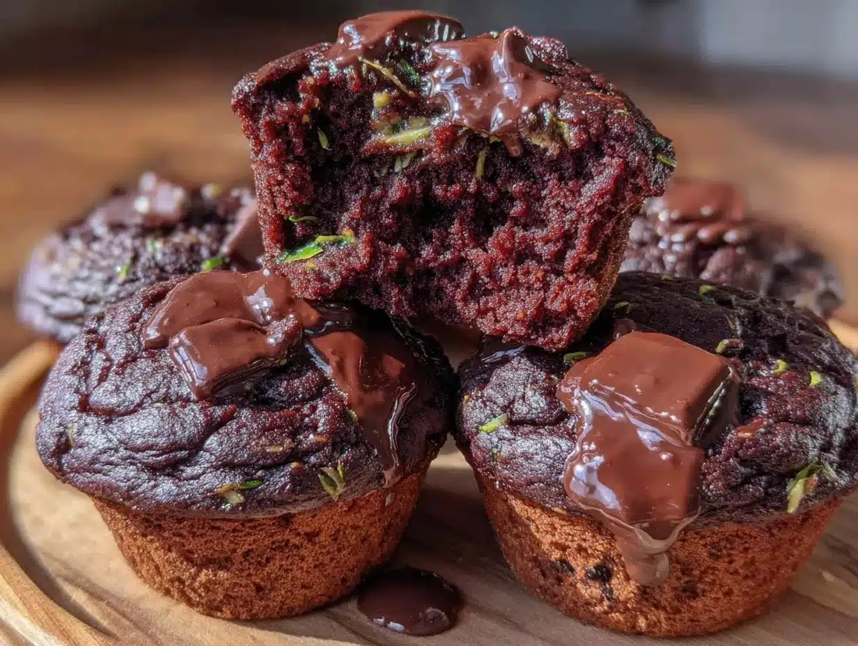 double chocolate zucchini muffins preparation steps