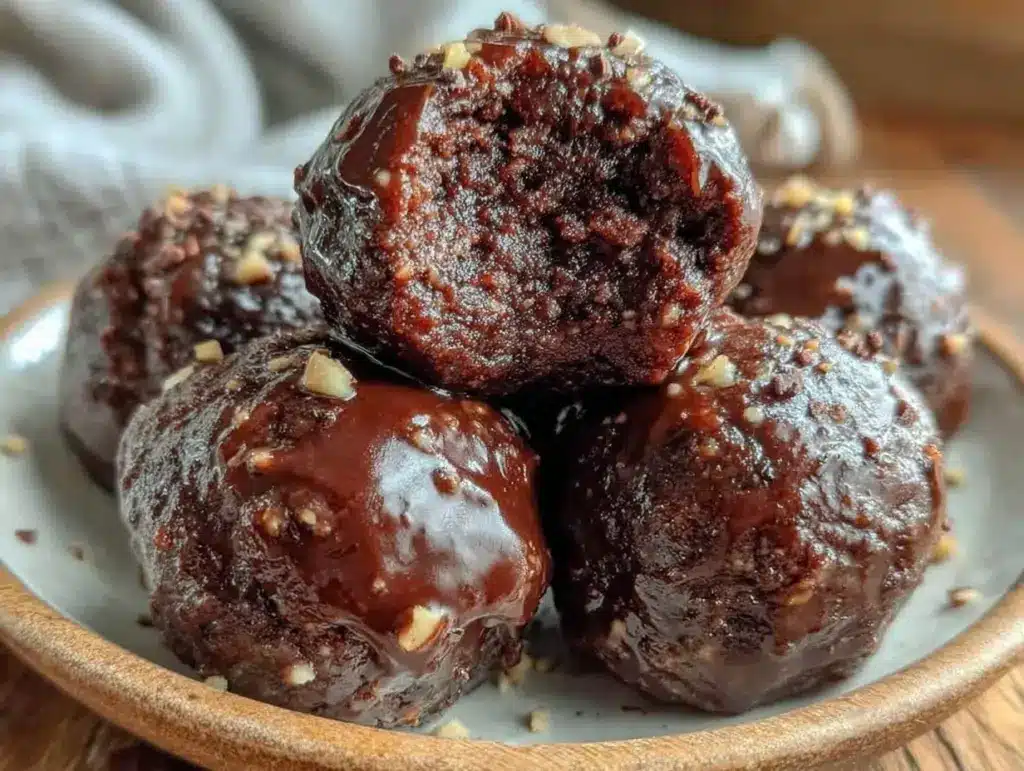 easy chocolate protein energy balls - featured image