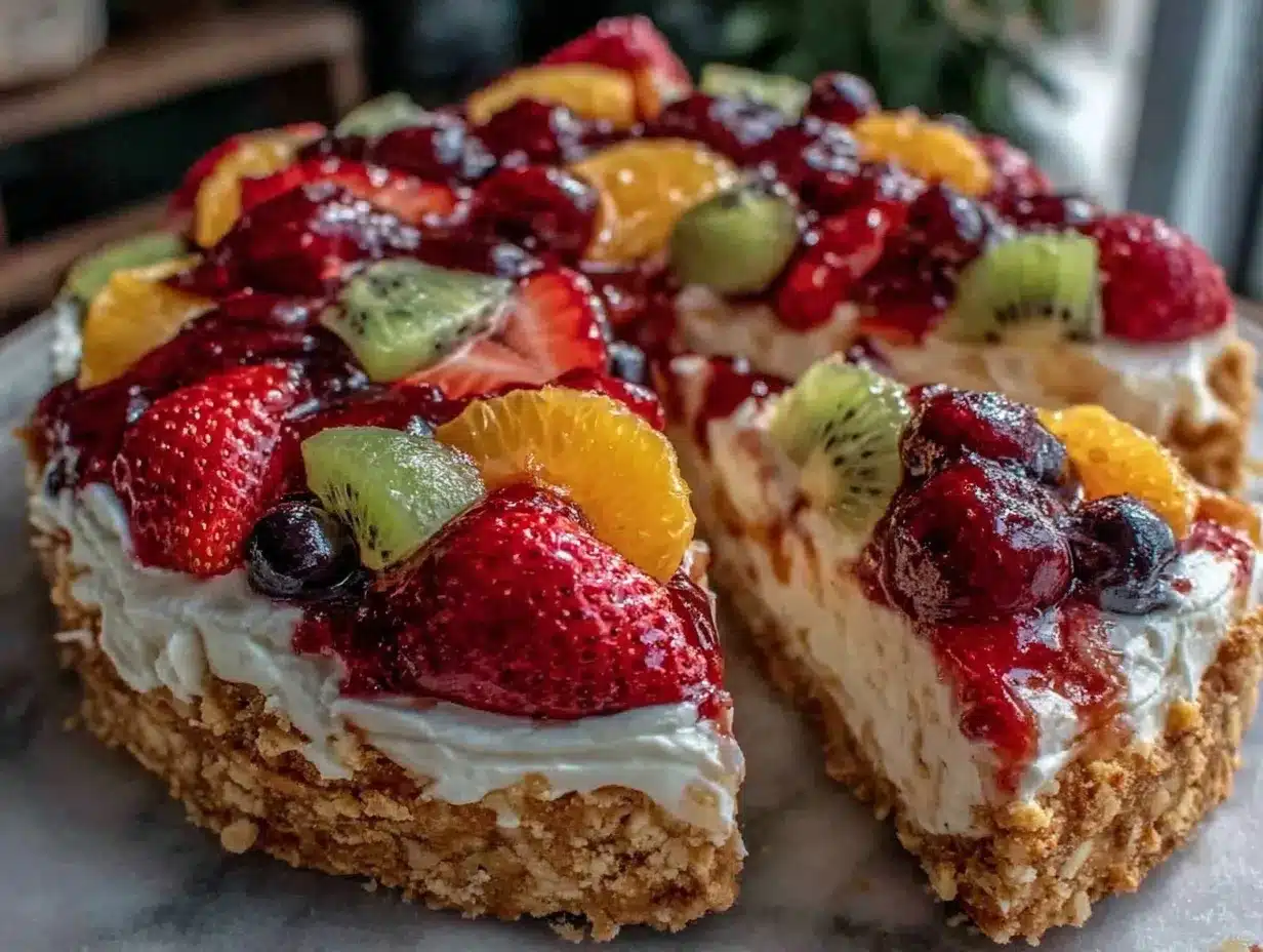 easy creamy fruit pizza preparation steps