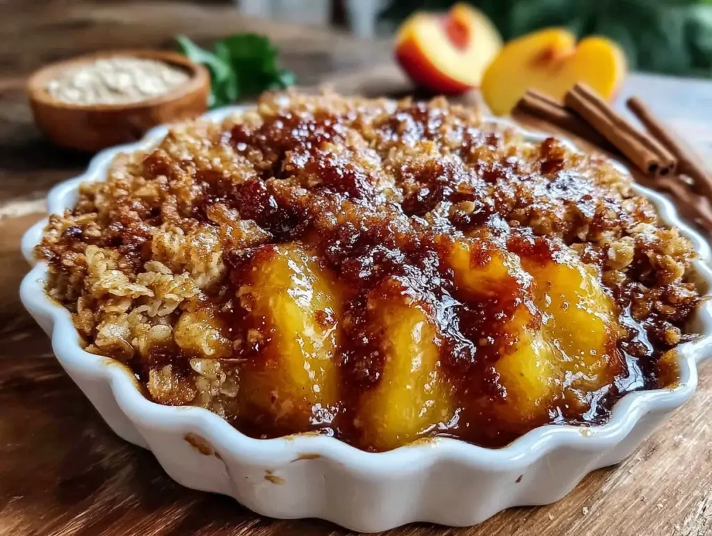easy fresh peach crisp - featured image