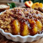 easy fresh peach crisp - featured image
