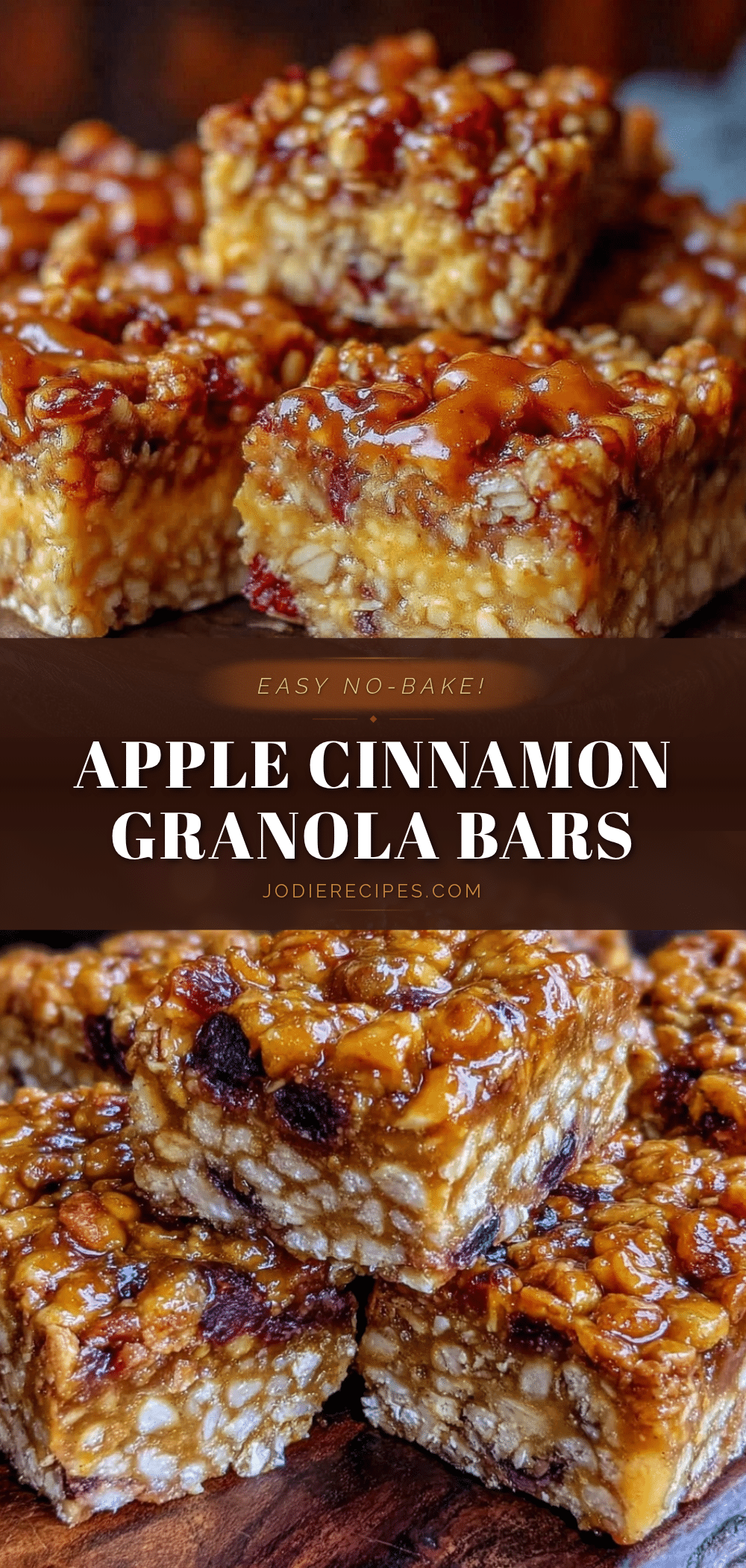 easy no bake apple cinnamon granola bars recipe