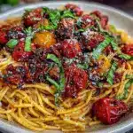 easy roasted cherry tomato pasta - featured image