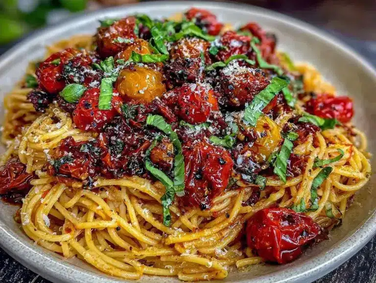 easy roasted cherry tomato pasta - featured image