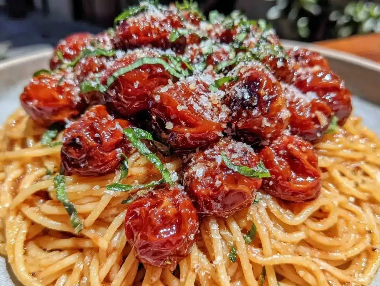 easy roasted cherry tomato pasta preparation steps