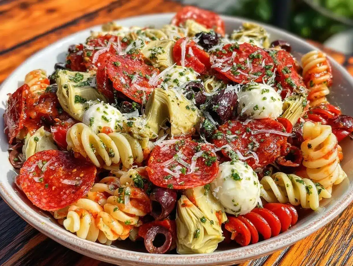 Fresh Antipasto Pasta Salad preparation steps