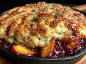 fresh peach cobbler - featured image