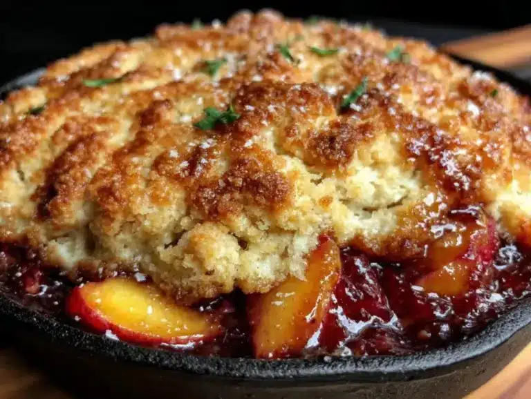 fresh peach cobbler - featured image