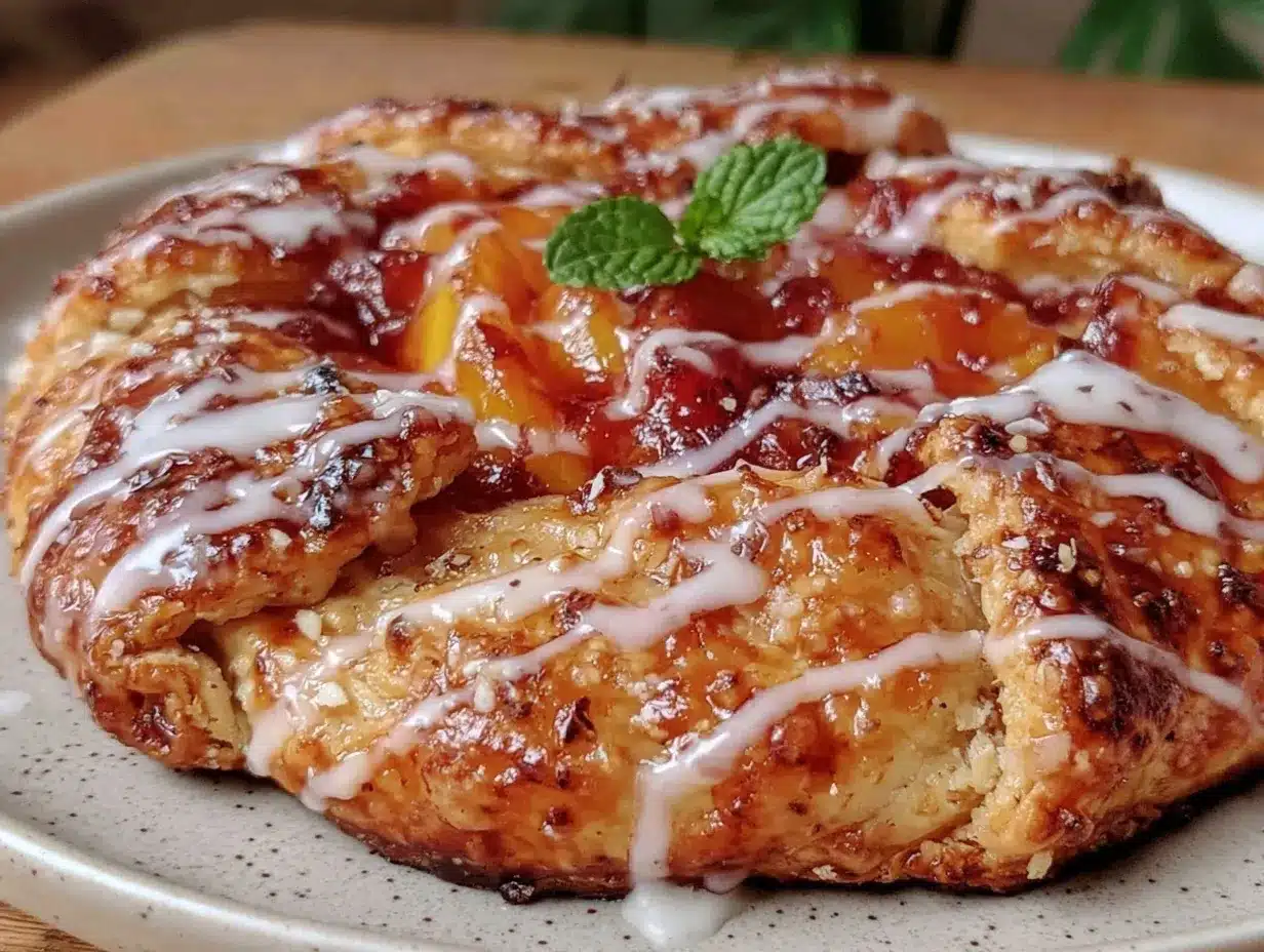 fresh peach galette preparation steps