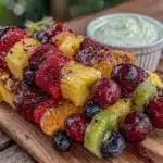 fresh rainbow fruit kabobs - featured image