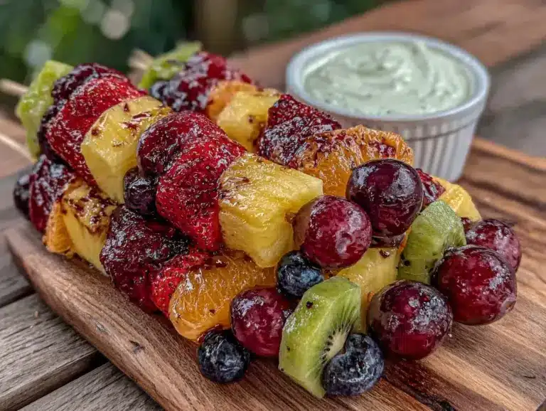 fresh rainbow fruit kabobs - featured image
