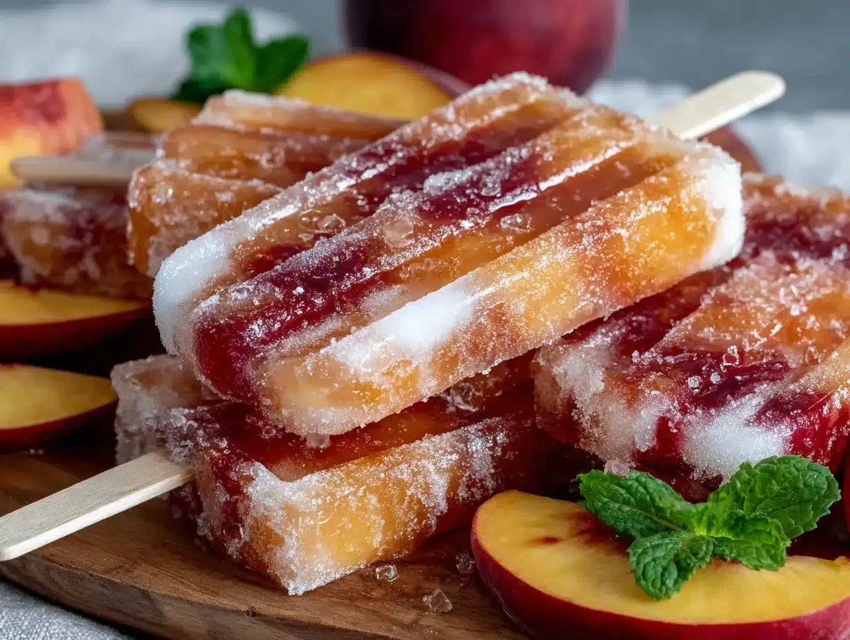 frozen peach margarita popsicles preparation steps