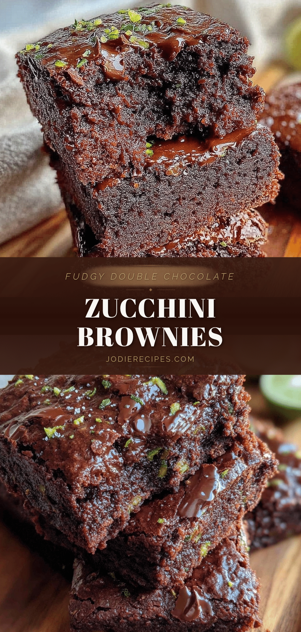 fudgy double chocolate zucchini brownies recipe
