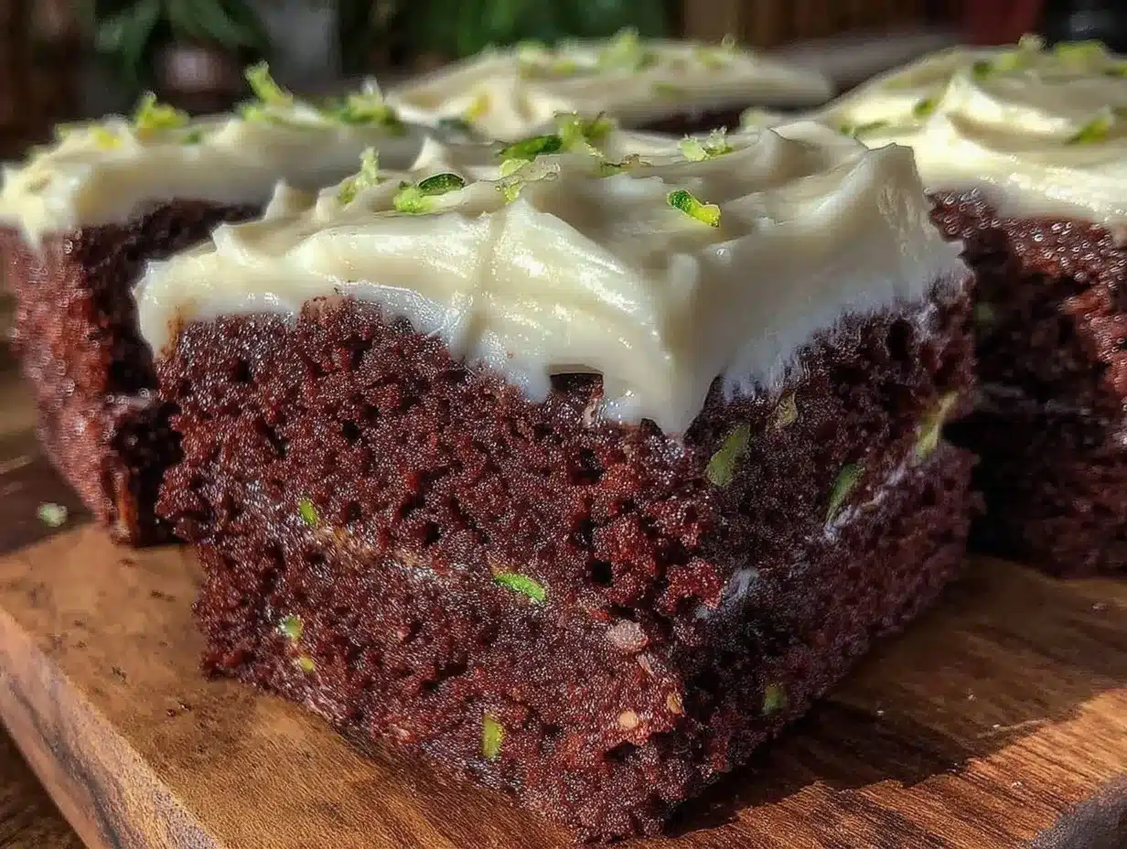 fudgy double chocolate zucchini cake preparation steps