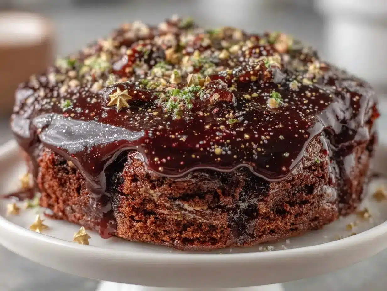 galaxy mirror glaze cake preparation steps
