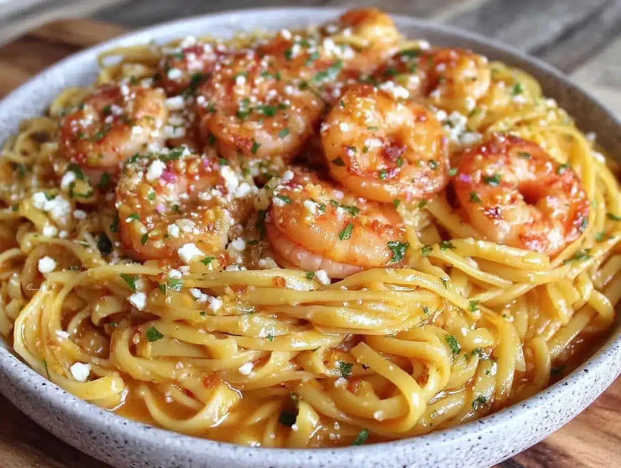garlic butter shrimp linguine preparation steps