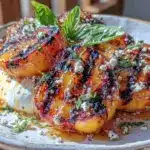 grilled peach and burrata salad - featured image