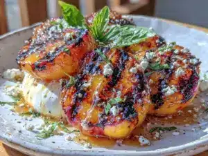 grilled peach and burrata salad - featured image