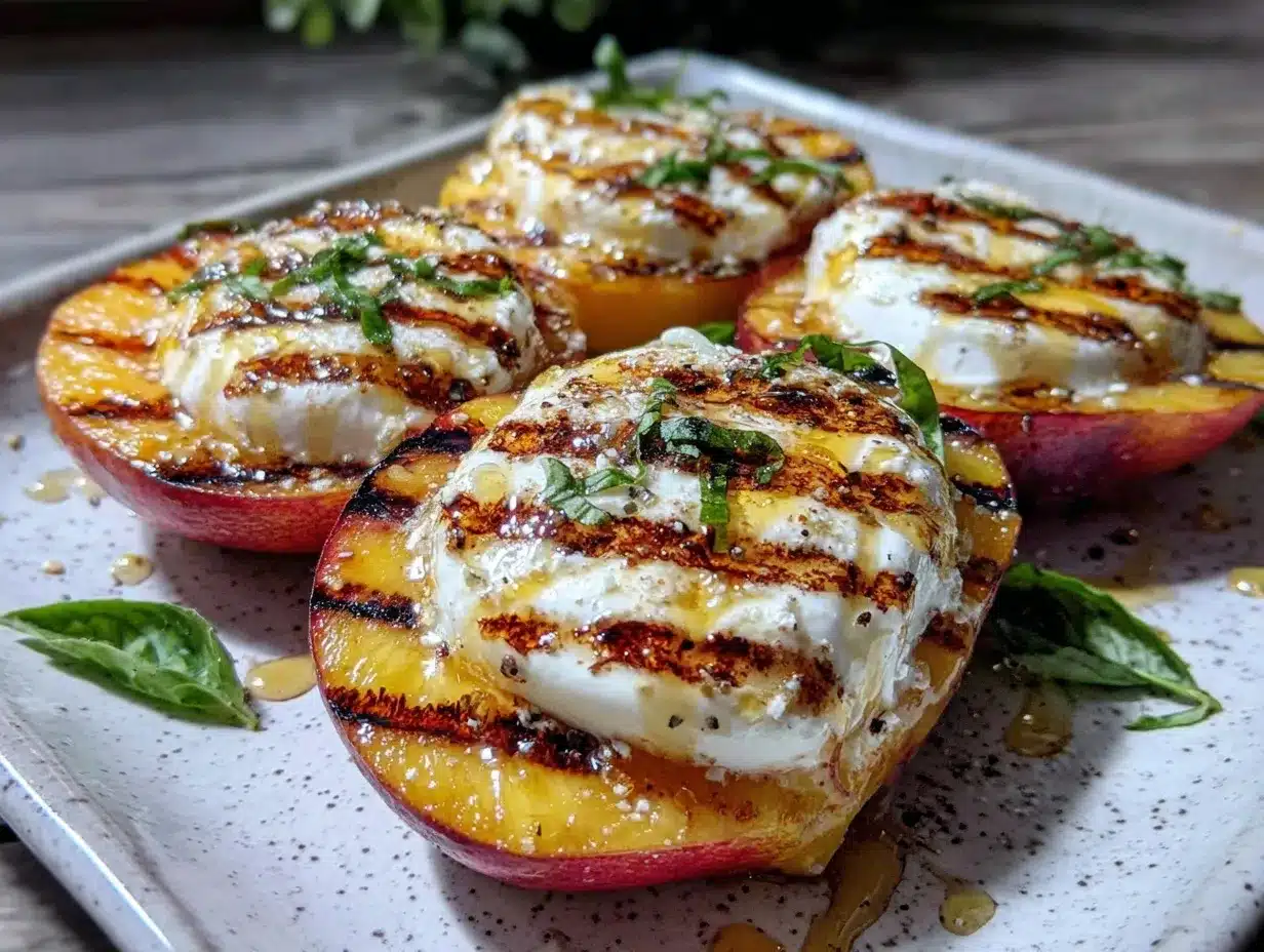 grilled peach and burrata salad preparation steps
