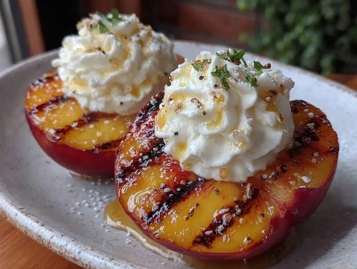 grilled peaches recipe preparation steps