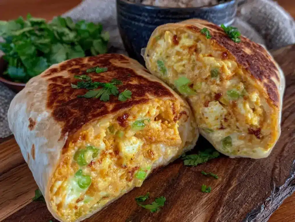 hatch chili cheddar breakfast burritos - featured image