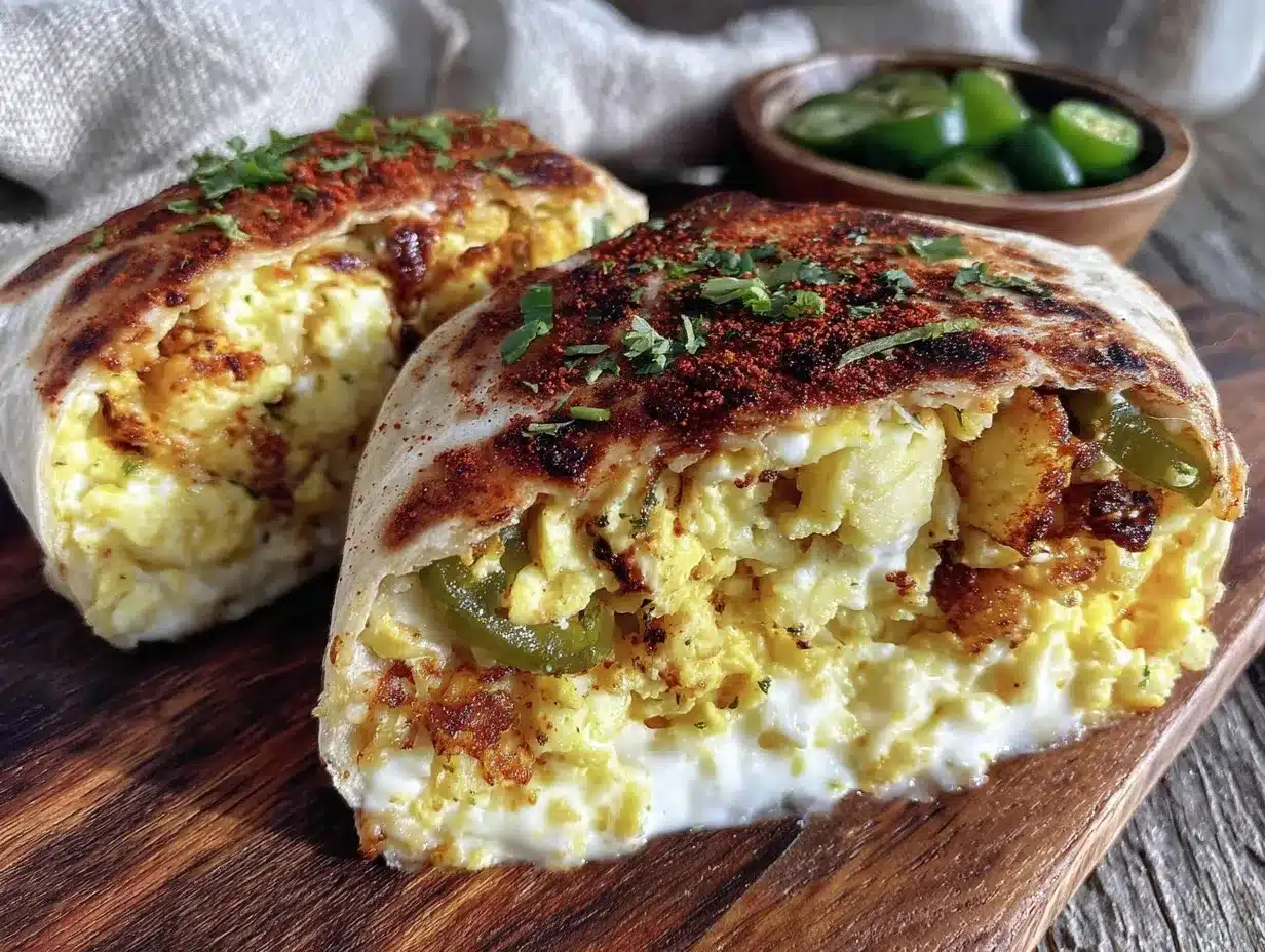 hatch chili cheddar breakfast burritos preparation steps