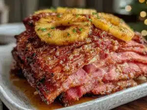 honey bourbon glazed ham - featured image