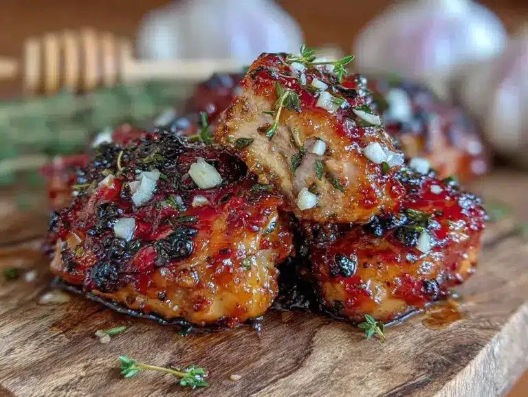 honey garlic glazed chicken thighs - featured image