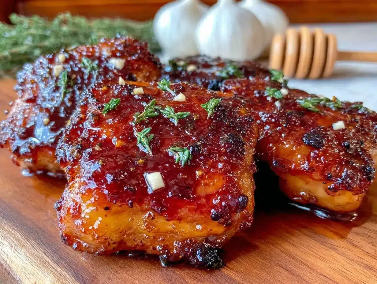 honey garlic glazed chicken thighs preparation steps