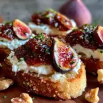 honey roasted figs goat cheese crostini - featured image