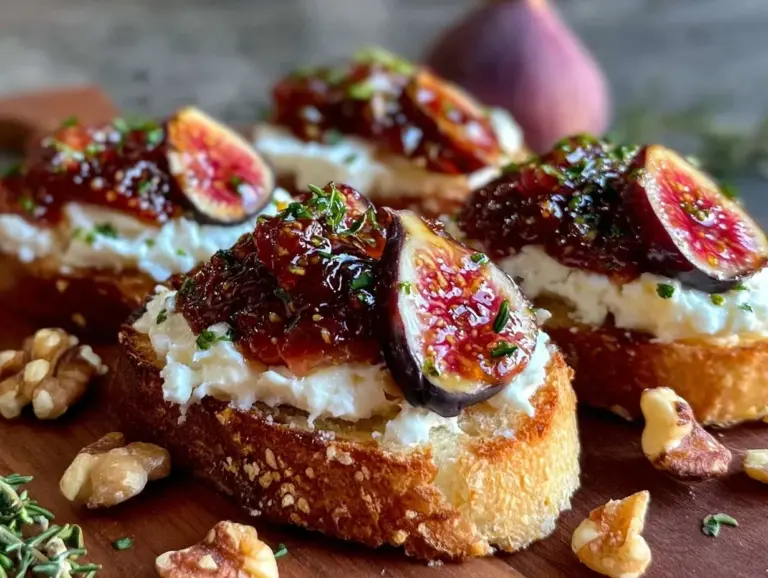 honey roasted figs goat cheese crostini - featured image