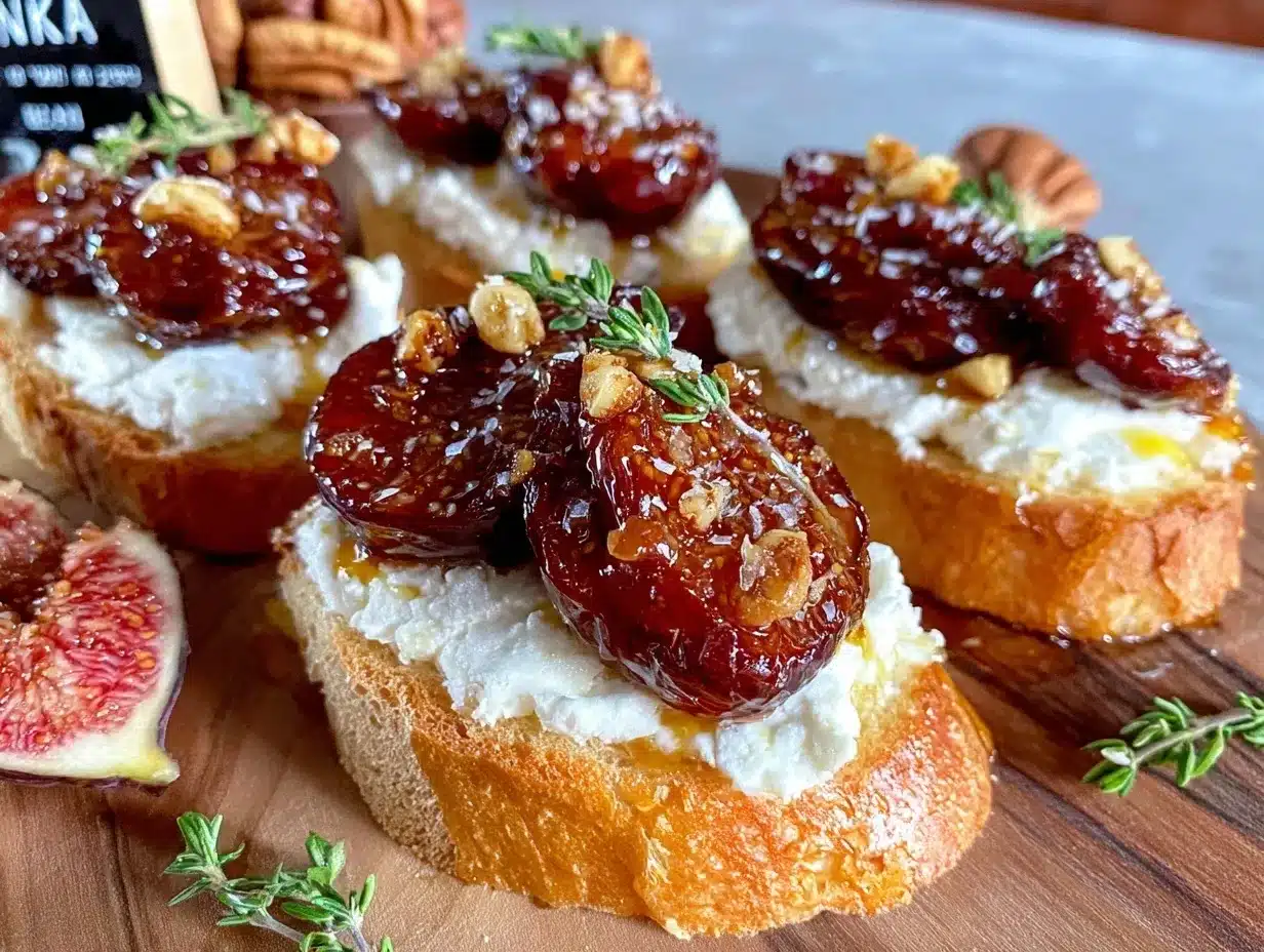 honey roasted figs goat cheese crostini preparation steps