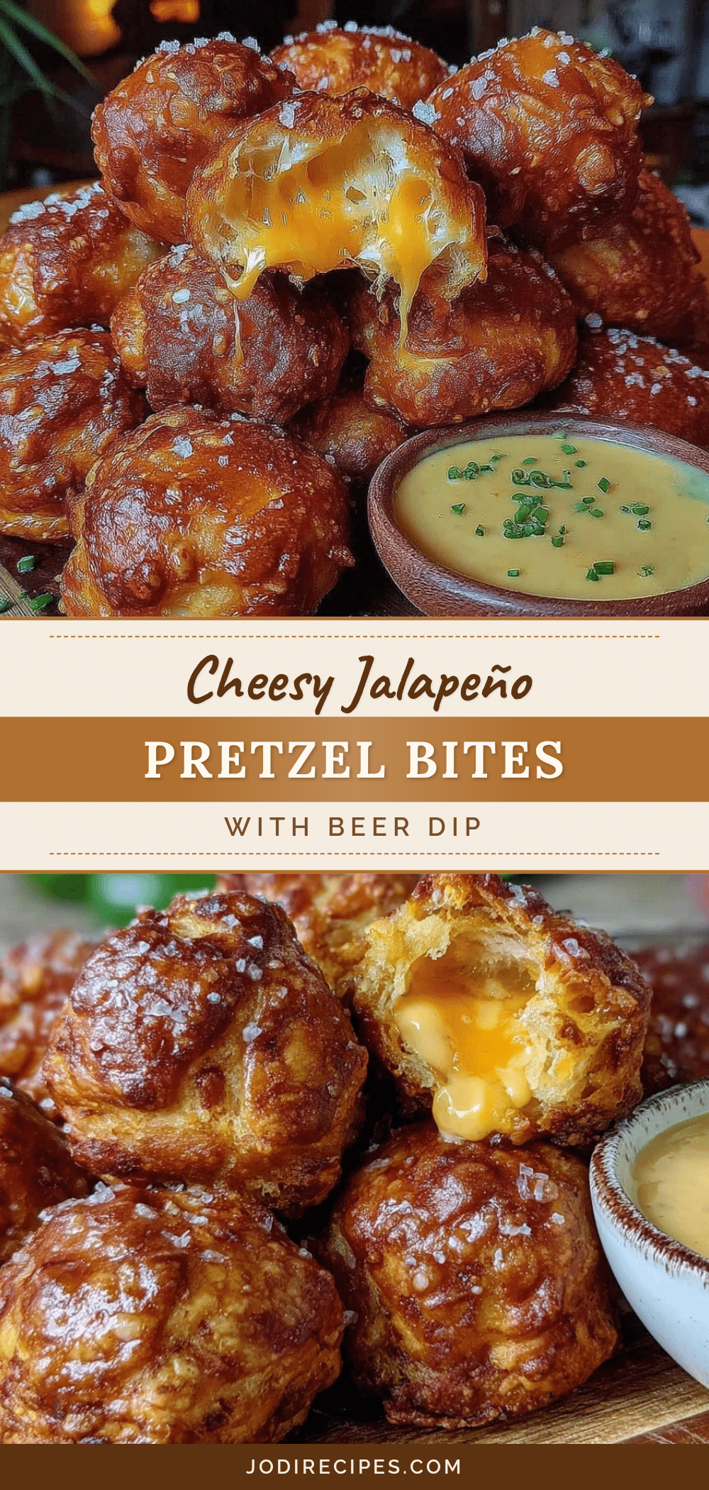 jalapeño cheddar stuffed pretzel bites recipe