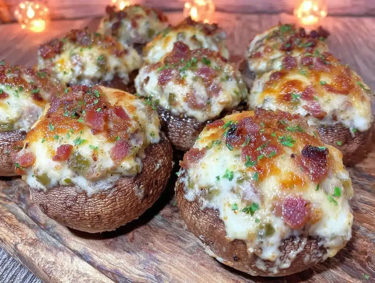 jalapeño popper stuffed mushrooms preparation steps