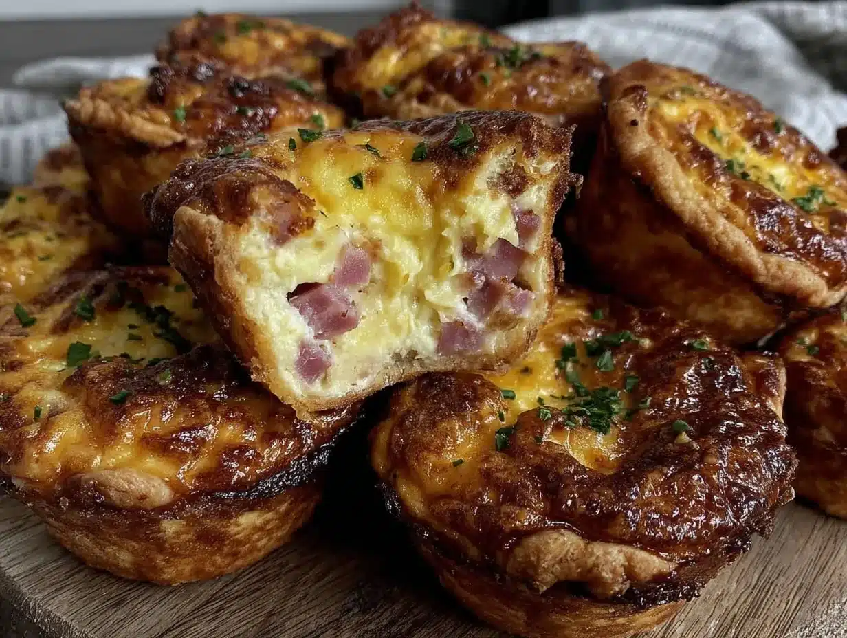 mini ham and cheese quiche cups preparation steps