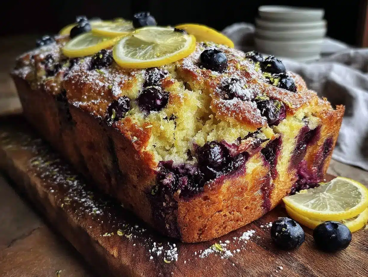 moist blueberry lemon zucchini bread loaf preparation steps
