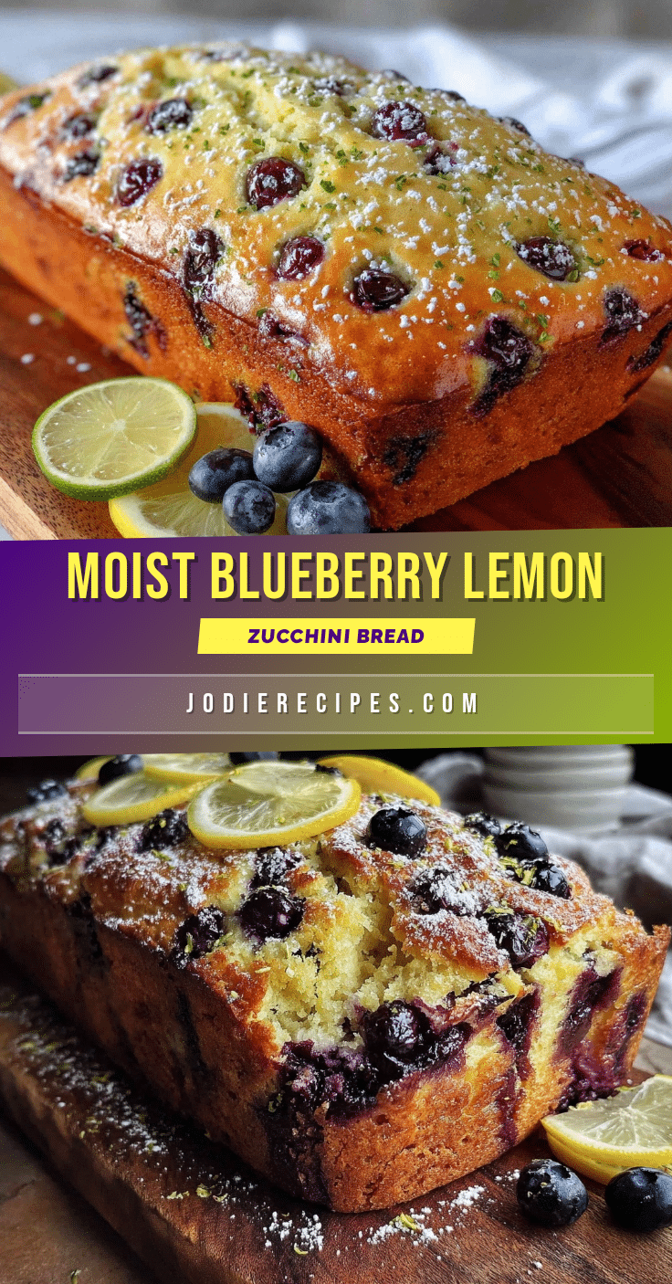 moist blueberry lemon zucchini bread loaf recipe