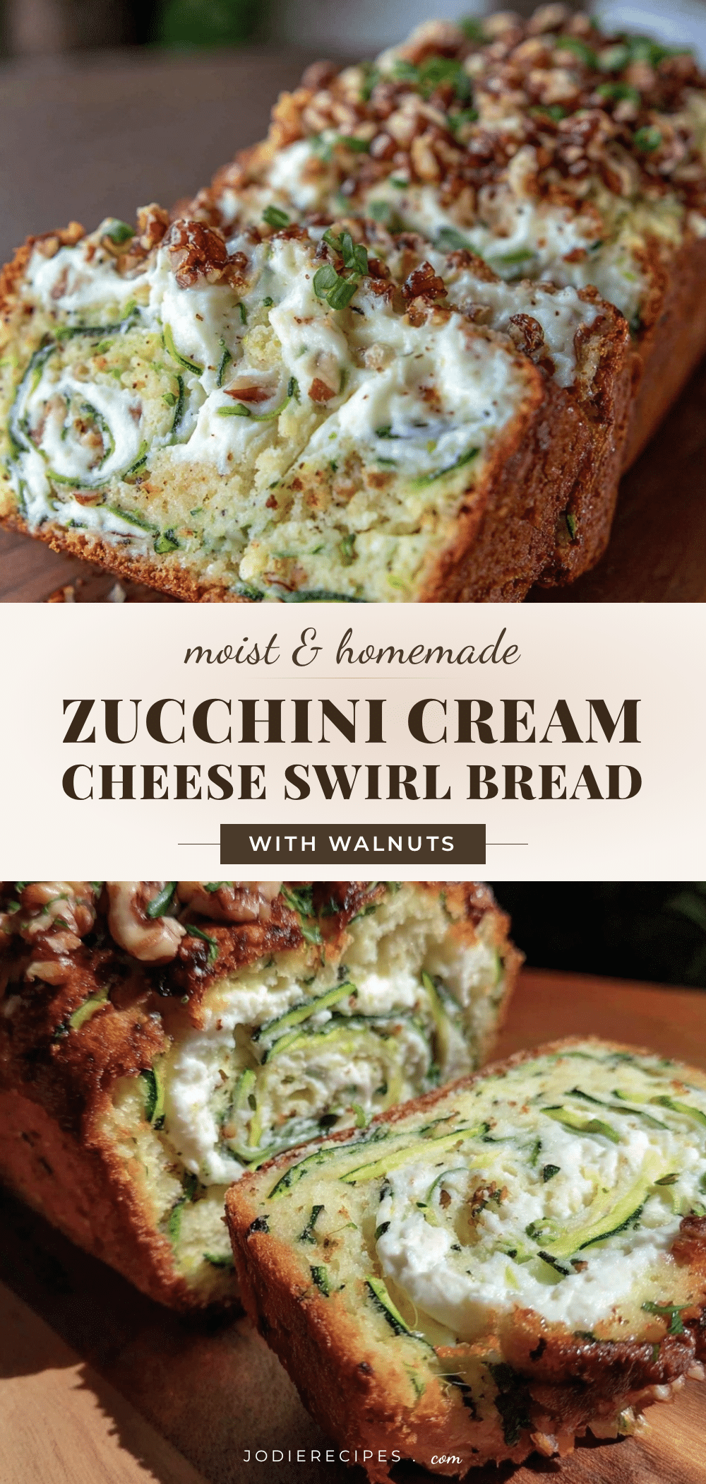 moist zucchini cream cheese swirl bread recipe