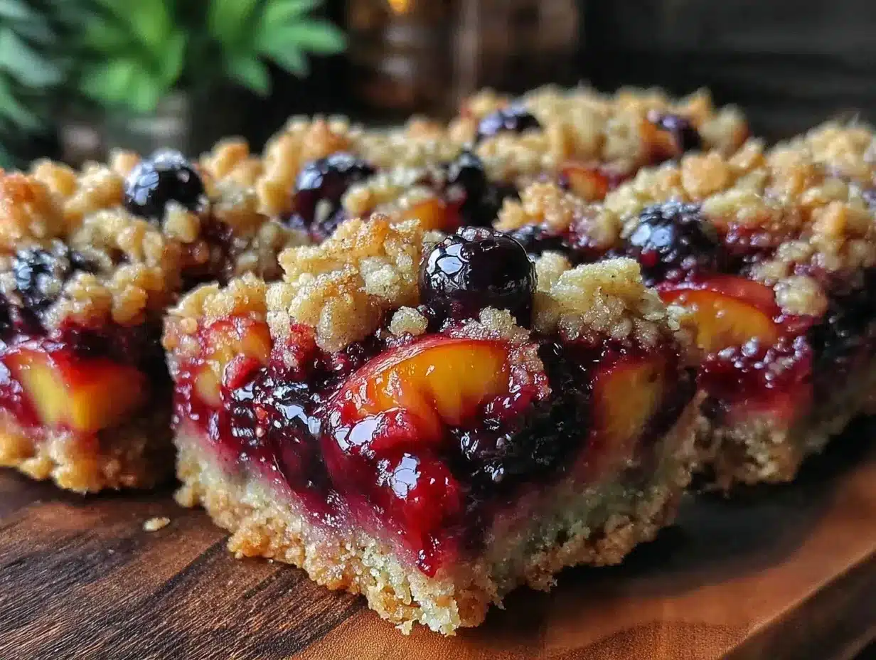 nectarine blueberry crumble bars preparation steps